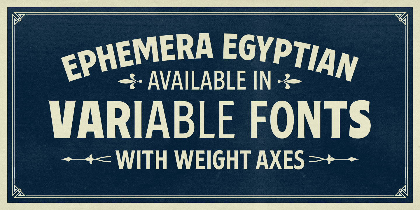 Beispiel einer Ephemera Egyptian-Schriftart #3